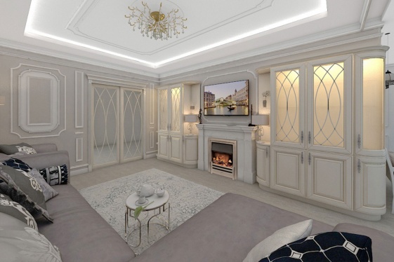 Проект "Гостиная с камином Dimplex Chesford". Фото 3.