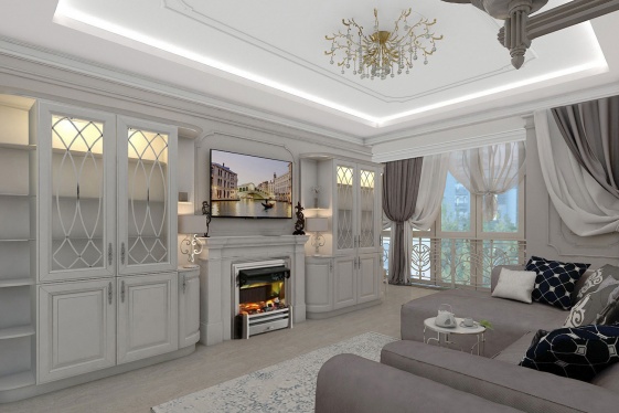 Проект "Гостиная с камином Dimplex Chesford". Фото 4.