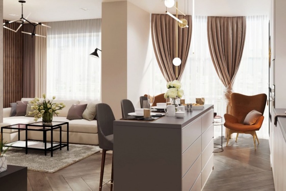 Проект "Дизайн-проект гостиной". Фото 4.