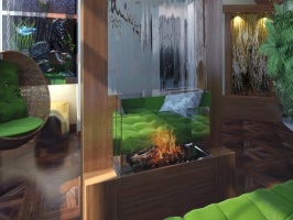 Камины в центре комнаты Фото 18.